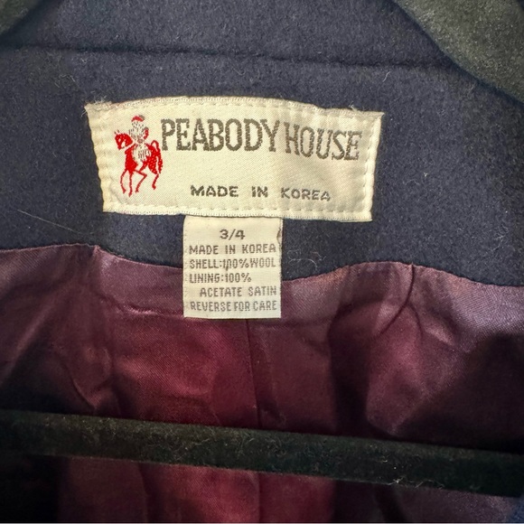 Vintage Wool Womens Navy Peabody House Peacoat Gold Button Size 3/4 - Picture 10 of 15